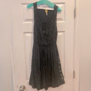 Free People Black Cocktail Dress - Deep Mesh V and Cutout